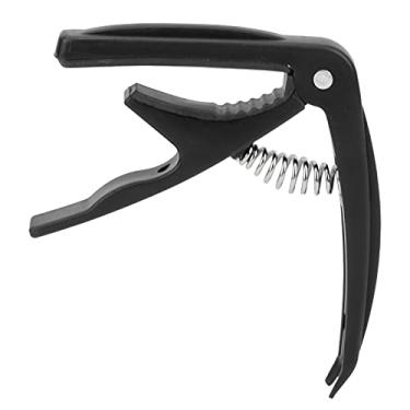 Imagem de WALFRONT Capo Guitarra Pescoço Capo Braçadeira de Mola de Aço Abs Escudo Em Forma de Almofada de Silicone para Instrumentos de Cordas Acessórios de Afinação (Preto brilhante)