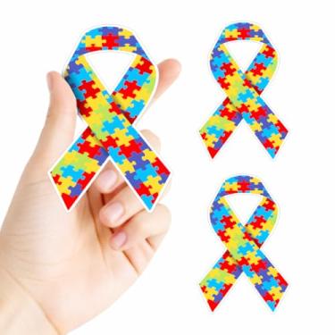 Imagem de Adesivo Autismo Selo Simbolo Identificação para Veículos Kit 8x12 cm