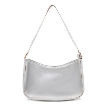 Imagem de Bolsa De Festa Prateada Pequena De Ombro Estilo Baguete - Urbano Bags,