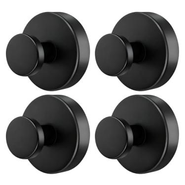 Imagem de Pacote com 4 ganchos de ventosa, de aço inoxidável removível, sem furadeira, resistente, ganchos reutilizáveis à prova d'água para banheiro, cozinha, espelho, azulejo, vidro, ganchos de parede para