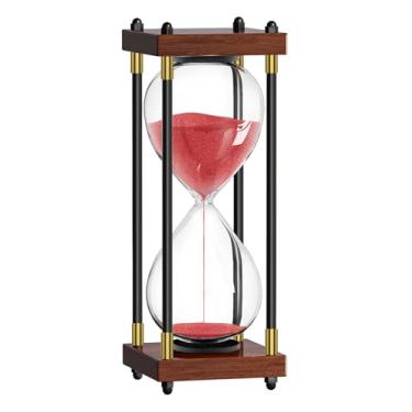 Imagem de Temporizador de areia 60 minutos, ampulheta de 60 minutos, relógio de areia vermelha, vidro de 1 hora de madeira Retor, ampulheta de uma hora, Reloj de Arena, criativo, decoração, escritório