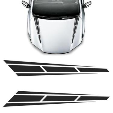 Imagem de Adesivo Do Capô Faixa Carro Tuning Racing Universal Preto - SPORTINOX,