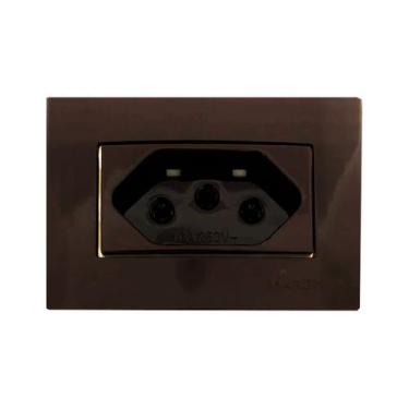 Imagem de Tomada Móvel Marrom 20a Margirius Embutir Painel Marceneiro