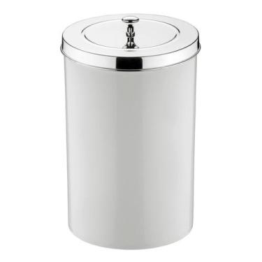 Imagem de Lixeira 8 Litros Tampa Cesto De Lixo Cromado Para Banheiro Escritório 