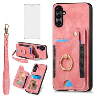 Imagem de Asuwish Capa de telefone para Samsung Galaxy A17/A26 capa carteira com protetor de tela temperado e alça de pulso RFID suporte de cartão de crédito anel com suporte celular A 17 17A 26 26A 4G SM-A166U