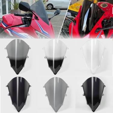 Imagem de WOOGA Motocicleta compatível com HO&N&DA CBR650R CBR 650R 2019-2025 Touring Para-brisa Para-brisa Defletor de Vento Viseira de Carenagem Frontal Viseira CBR 650 R Acessórios (Cinza Fumo)