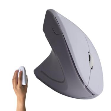 Imagem de Urby Mouse canhoto, mouse vertical sem fio ergonômico para canhotos, ideal para usuários canhotos, uso em jogos e escritório, compatível com Windows/macOS/iPadOS. Branco