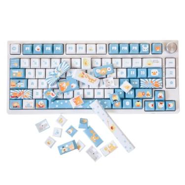 Imagem de GK GAMAKAY Conjunto de teclas de 137 teclas, teclado de sublimação térmica de cinco lados perfil MDA para teclado mecânico para jogos 61/64/68/75/80/81/83/87/96/98/104/108 Layout mecânico (patos)