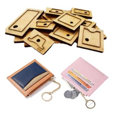 Imagem de YJIUYUANQ Molde de artesanato de couro de 115 x 95 mm, perfurador e cortador de madeira para projetos de porta-cartões de carteira