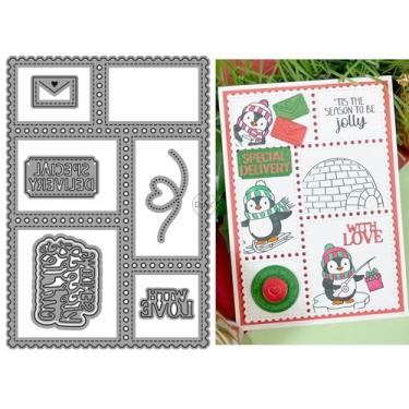 Imagem de DzIxY Conjunto de moldes de corte de metal de fundo de carimbo para fazer cartões, conjunto de recortes de papel, estêncil, suprimentos, modelos de máquina