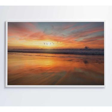 Imagem de Quadro Litoral No Pôr Do Sol 60x40 Cm Adesivo Fotográfico