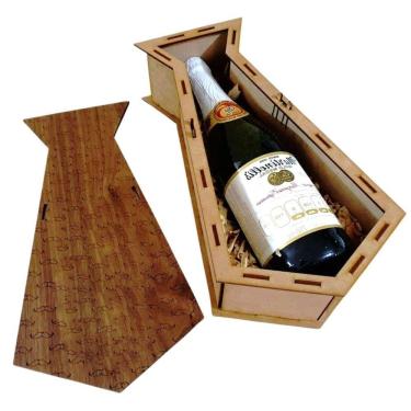 Imagem de Caixa Para Vinho Em Mdf Cru