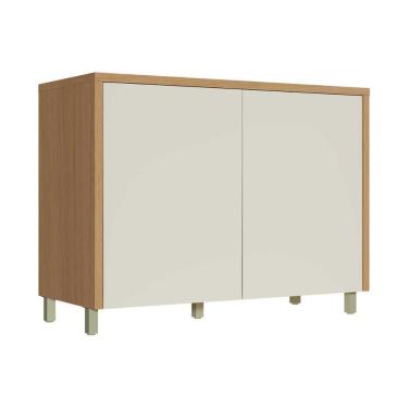 Imagem de Balcão De Cozinha Modulado Com Tampo Condessa Com 2 Portas 120cm Carvalho Cinza