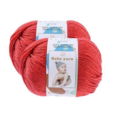 Imagem de Fio de malha para bebês – lã merino 10%, algodão 40%, nylon, 50% novelo de fio macio misturado adequado para tricô de crochê, cobertores de bebê e roupas (aproximadamente 50 g/160 jardas) [conjunto de
