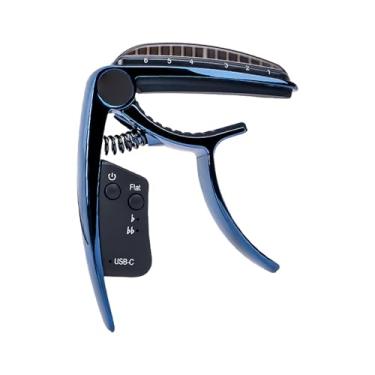 Imagem de Kavolet Meideal 2 Em 1 Guitarra Recarregável de Liga de Zinco Com Ajuste Braçadeira e Display LED para Baixo Acústico Clássico, Prático para Todos Os Jogadores (Azul)