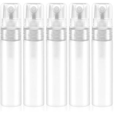 Imagem de HywkingGrt 5 frascos de spray vazios de 5 ml, frasco de spray recarregável de névoa fina para limpeza de óleos essenciais de viagem, atomizador de perfume, transparente, portátil, viagem