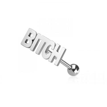 Imagem de Pierced Owl Barra de língua impertinente de aço inoxidável 316L 14GA, 14ga, Metal, Sem Pedra Preciosa