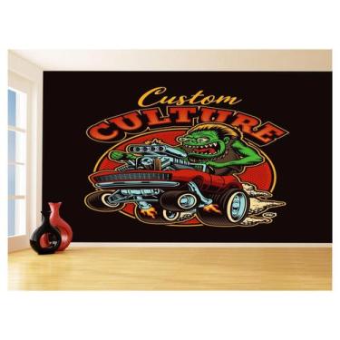 Imagem de Papel De Parede 3D Carro Antigo Hot Rod Cultura 3,5M Cxr111 - Você Dec