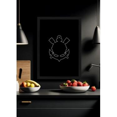 Imagem de Quadro Corinthians Glória com Vidro e Moldura Preta - Spark Loja