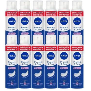 Imagem de Kit Desodorante Aerosol Nivea Protect Care 200ml - 12 Unidades - NÍVEA