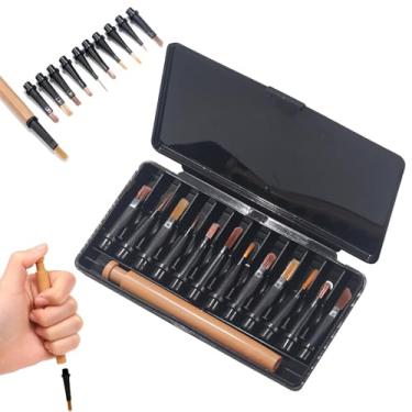 Imagem de TARSHYRY Kit de Escova de Esmalte de Reposição, 12 Peças de Pincéis Reutilizáveis ​​para Arte Em Unhas Com Alça, Ferramentas de Design de Unhas Em pó para Técnicos de Unhas, Manicure