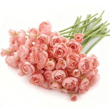 Imagem de Embewhis 24 hastes de flores artificiais de ranúnculo - buquê de ranúnculo de seda sintética 96 flores para decorações de casamento, decoração de casa, arranjos de férias e centros de mesa grandes