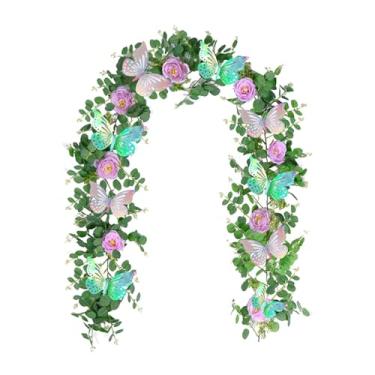 Imagem de Kuntesetty Guirlanda de Flores Artificiais com Borboleta para Decoração de Mesa de Cerimônia, Estilo B