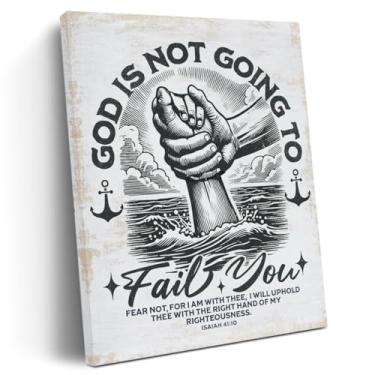 Imagem de Arte de parede em tela de fé cristã retrô, arte de parede inspiradora espiritual versículo bíblico presentes religiosos para mulheres, homens, pai, impressão emoldurada, pôster, pintura, arte para