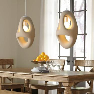 Imagem de Luminária pendente com cúpula em EPS para sala de jantar, lustre com altura ajustável para ilha de cozinha, luminária moderna em estilo nórdico para iluminação decorativa de teto em ambiente