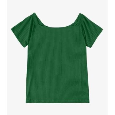 Imagem de Blusa Feminina Canelada Infinita Cor Verde-Feminino