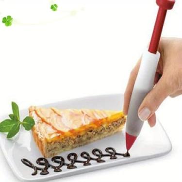 Imagem de Canetas de confeiteiro de silicone, ferramenta de escrita de decoração de alimentos sem carga com bico de confeitaria para biscoitos, decoração de bolos e sobremesas, acessórios de cozinha