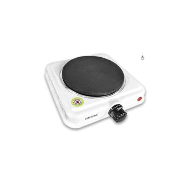 Imagem de Fogareiro Elétrico de Indução, Branco, 1000W, 127V, 1 Boca, Metal e Plástico, 21x21x6cm, Portátil, para Apartamentos, Acampamentos e Viagens