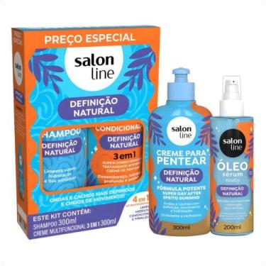 Imagem de Kit Salon Line Definição Natural: Shampoo, Creme Multifuncional 300ml,