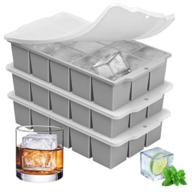 Imagem de Bandeja de silicone para cubos de gelo de grau alimentício, cinza 15 x 3