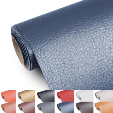Imagem de Tecido de couro sintético, tecido de estofamento de 139,7 cm de largura por The Yard Marine Vinyl Fabric Outdoor PU Leather Waterproof Sheets Fabric for Crafts Sewings Sofa Wallets Handbag Earrings 5