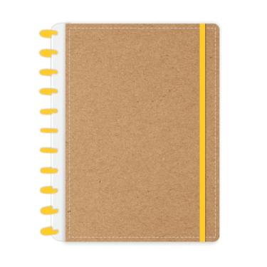Imagem de Caderno de Discos Capa Dura A4 Kraft Amarelo com 80 folhas abyara graf cod 3455 (tipo caderno inteligente)