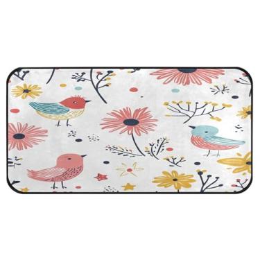 Imagem de Burbuja Tapete de cozinha com flores de jardim, 51 x 99 cm, tapete antiderrapante lavável com suporte de borracha, tapete para cozinha, sala de estar, banheiro, decoração de casa