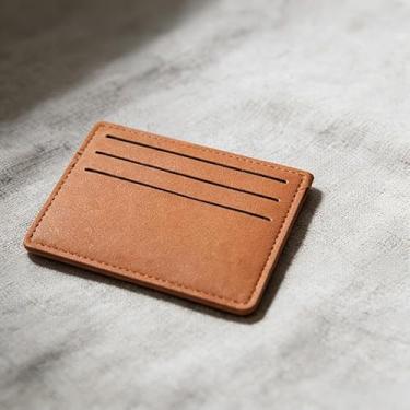 Imagem de Carteiras com porta-cartão de crédito, carteira minimalista fina com bolso frontal com 6 compartimentos para cartões para mulheres e homens, Marrom, Portátil