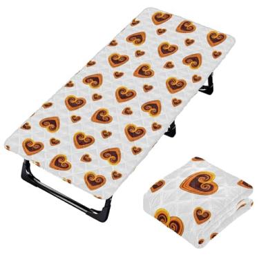 Imagem de Burbuja Lençol de berço de biscoito de chocolate em forma de coração para crianças, lençol de cochilo acolchoado portátil com faixa elástica para meninas e meninos, lavável na máquina, 63,5 x 127 cm