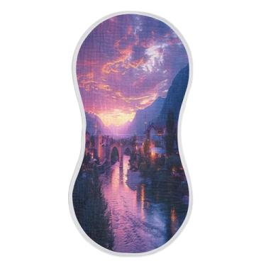 Imagem de xigua Beautiful City Conjunto de 1 panos de musselina para arroto, super macios e absorventes, roupas de arroto de algodão, presente de chá para recém-nascidos, bebês meninas e meninos