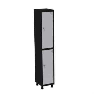 Imagem de Roupeiro em Aço Mt 1v 2 Portas Fechadura com Prateleira Interna - Pand