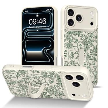 Imagem de DOTARA Capa compatível com iPhone 17 Pro Max com alça de dedo, estampa de flor de sálvia branca compatível com Magsafe, capa fina à prova de choque com proteção de câmera para mulheres e meninas