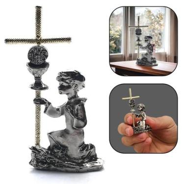 Imagem de Lembrança Primeira Eucaristia Comunhão Menino com Cálice Metal - FORNE