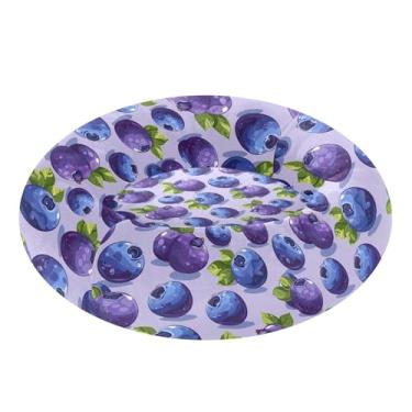 Imagem de SEHANY Cama fofa para cachorro de rosquinha de mirtilo, removível e lavável, pequena cama redonda para gatos, fofa, super macia, confortável para animais de estimação com fundo antiderrapante para