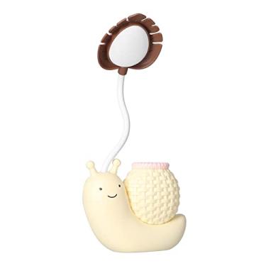 Imagem de Cryfokt Candeeiro de Mesa LED Bonito Candeeiro de Mesa Dobrável para Crianças Luz de Carregamento USB para Estudantes Quarto Sala de Estar (Amarelo)