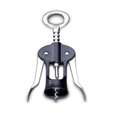 Imagem de Abridor de Vinho Inox Profissional Saca-Rolhas com Capa – Garçom 2 Estágios Corte Lacre Fácil Uso Durável