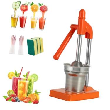 Imagem de Espremedor manual de aço inoxidável eficaz, suco de limão de bancada resistente para suco fresco de laranja e limonada, essenciais para casa e cozinha. (Laranja)