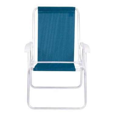 Imagem de Cadeira De Praia Alta Alumínio Conforto Sannet -azul Marinho - Mor