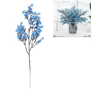 Imagem de Asixxsix 10 Peças de Buquês de Flores Artificiais, buquê Falso de Gypsophila, Arranjos Florais de Seda Falsa, Arranjo de Flores Falsas, Flores Falsas para Casamento, Noiva, Mesa Central (azuls)