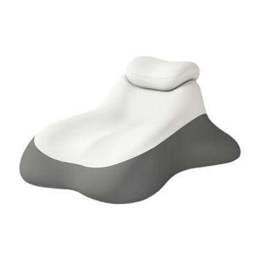 Imagem de ＫＬＫＣＭＳ Travesseiro de espuma viscoelástica para posição prona, moderno e macio, com função de massagem, ideal para leitura e para dormir de lado, Cinza Escuro Cinza Claro